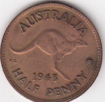 Beschrijving: 1/2 Penny  GEORGIUS VI